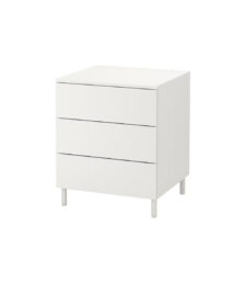 Chest Of 3 Drawers, White/fonnes White